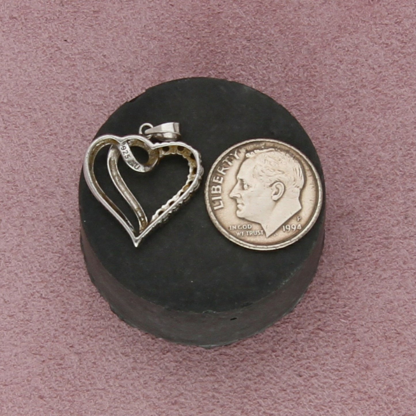 sterling silver diamond accent heart pendant