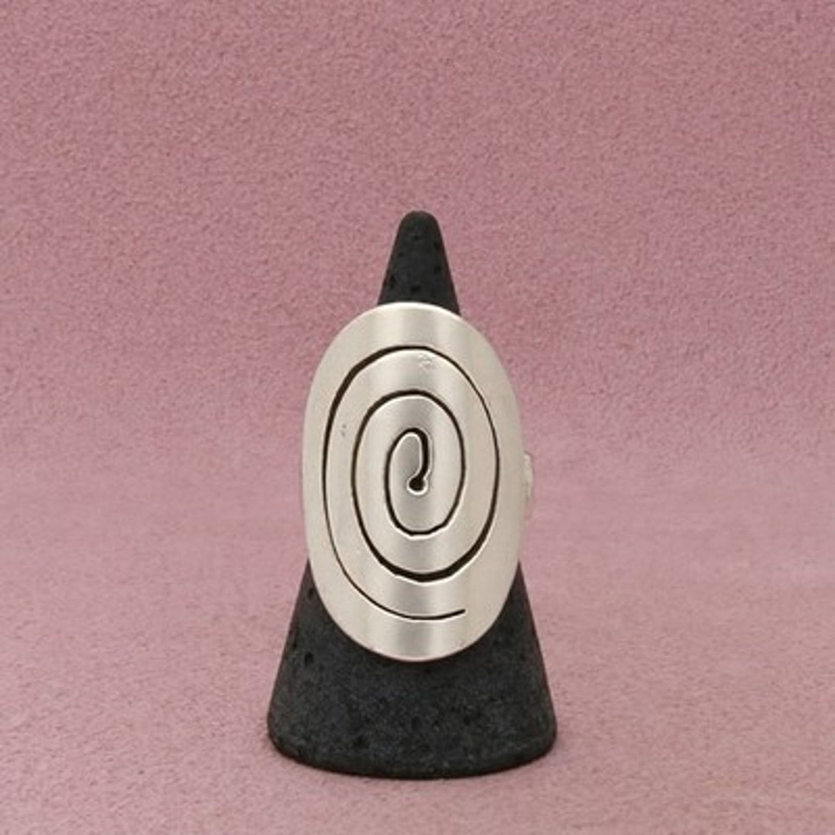 Sterling Silver Vintage Oval Spiral Ring Size 8.5
