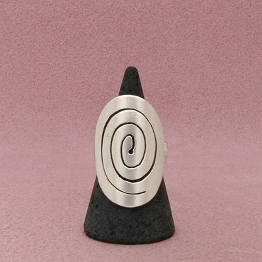 Sterling Silver Vintage Oval Spiral Ring Size 8.5