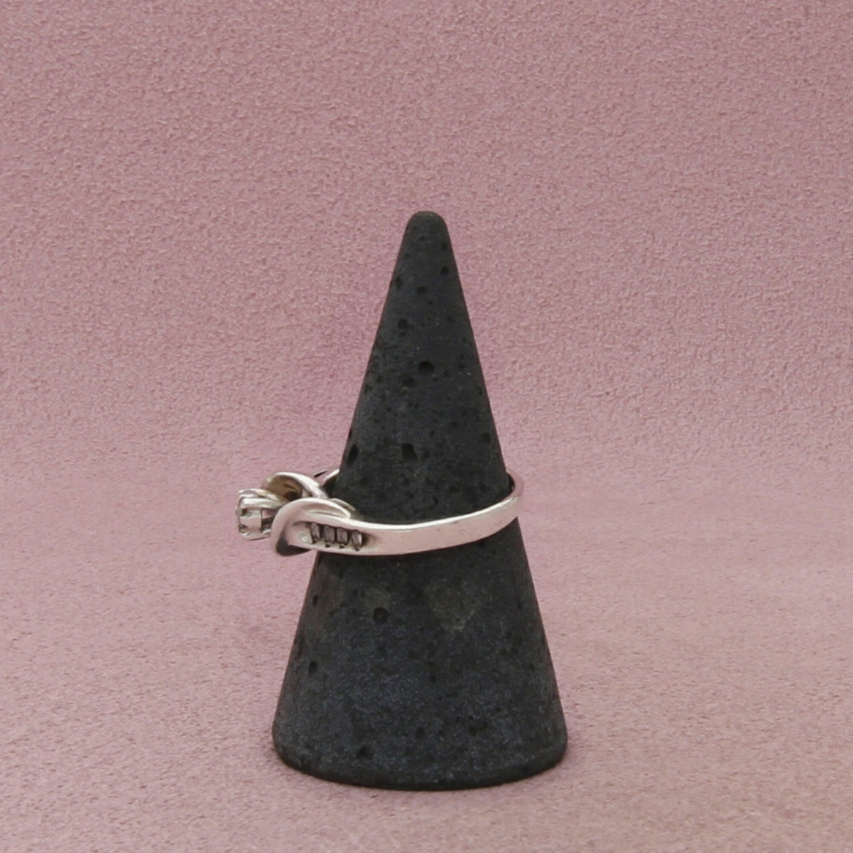 Zales Sterling Silver Diamond Round Swirl Ring Size 6.75