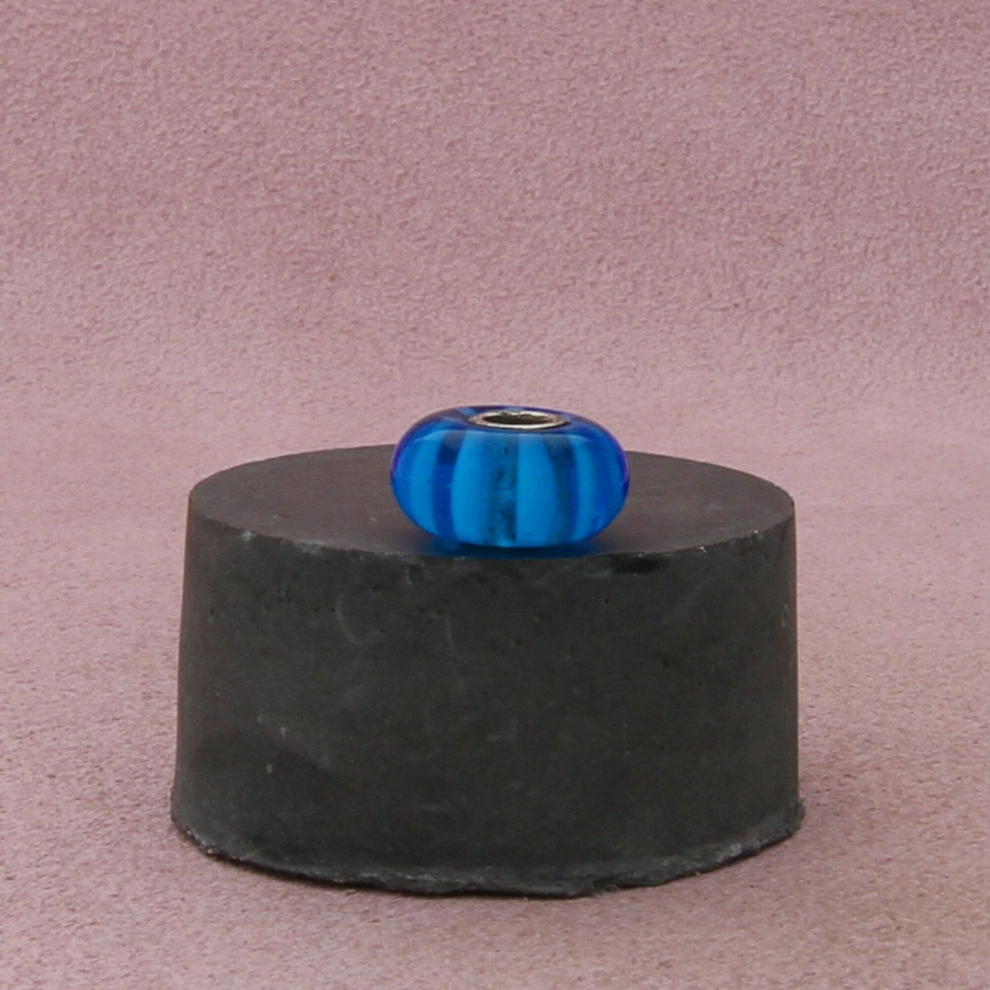 trollbeads sterling silver turquoise stripe murano glass bead charm