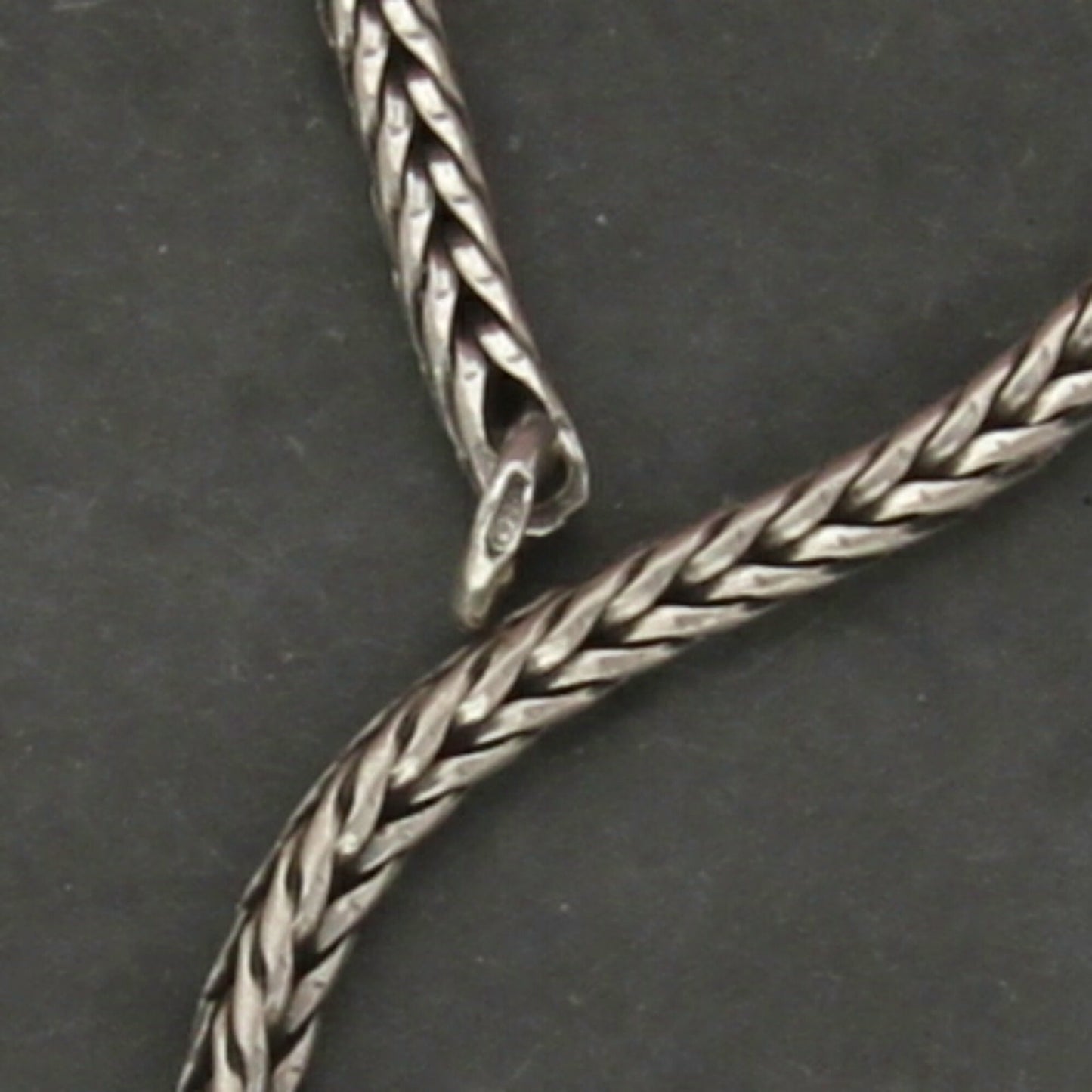 trollbeads sterling silver signature foxtail charm chain bracelet size 7in