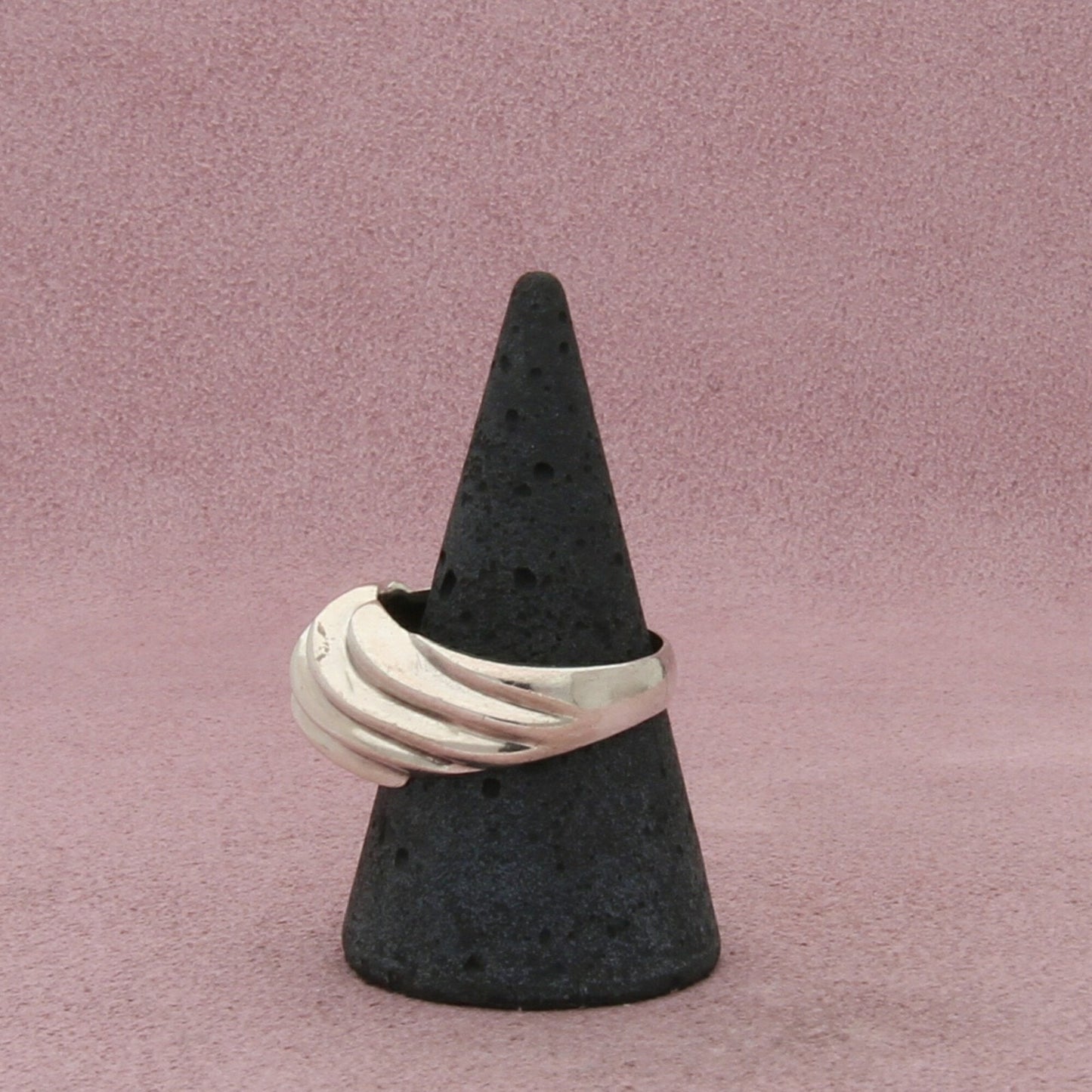 sterling silver vintage scalloped dome ring size 10