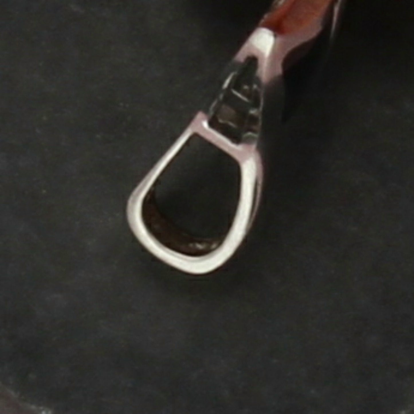 sterling silver onyx whale tale pendant