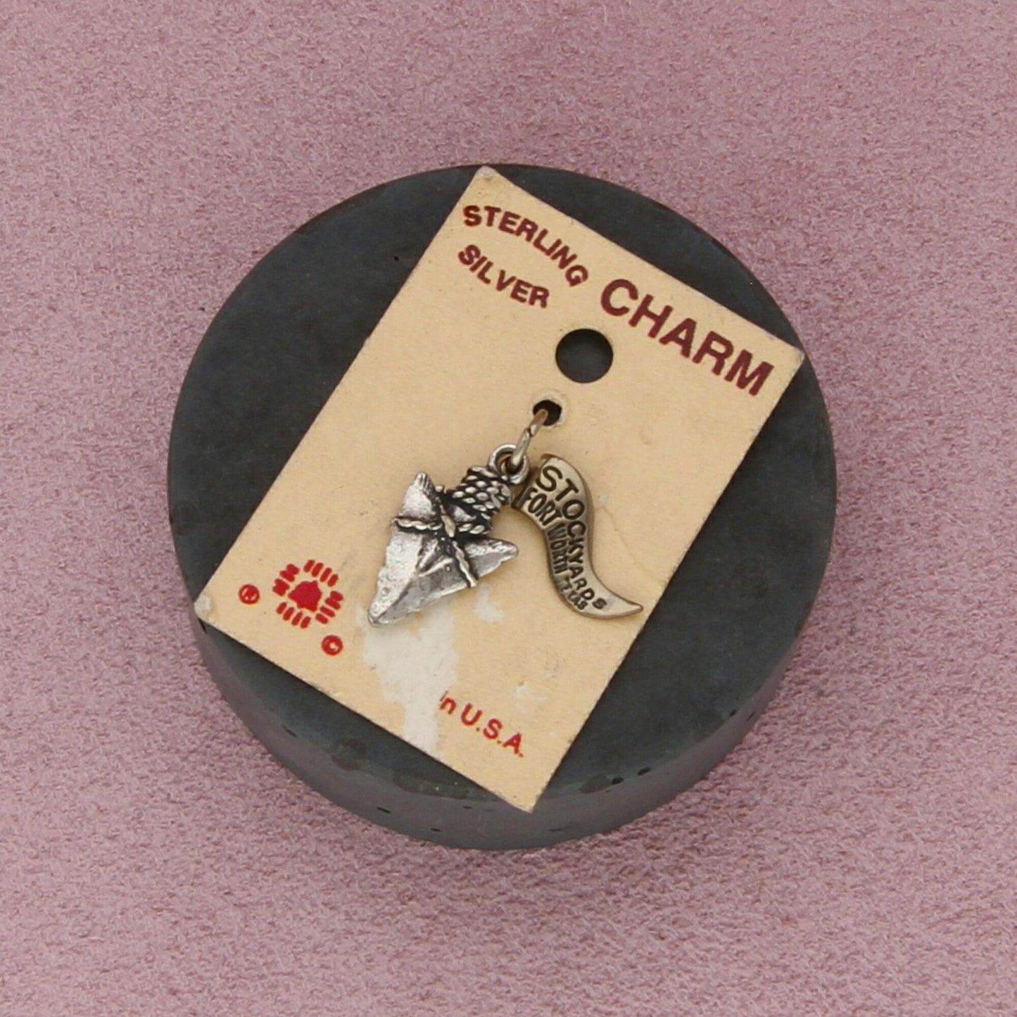 bell sterling silver vintage ft worth tx stockyards arrowhead charm pendant