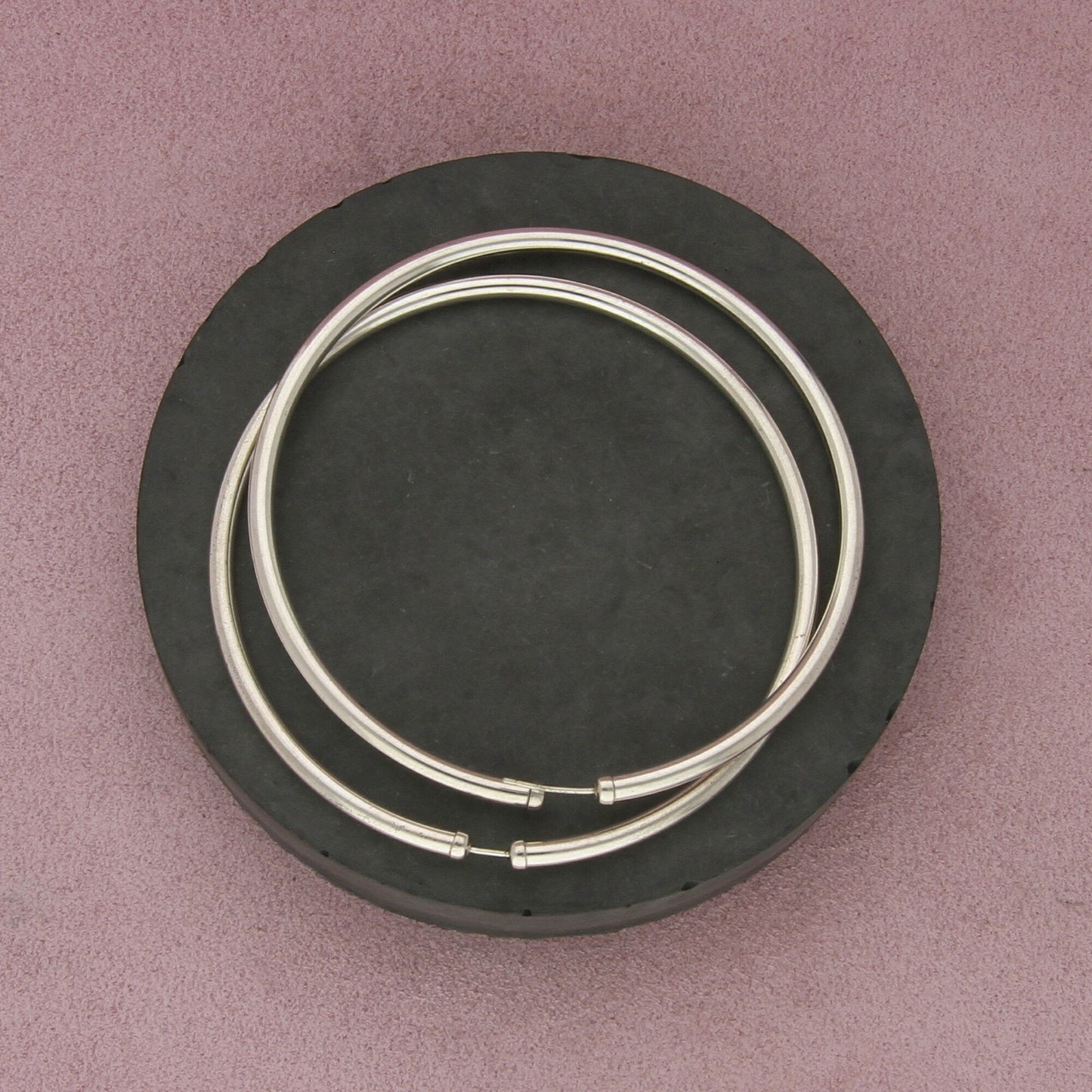 sterling silver vintage 75mm large hoop earrings