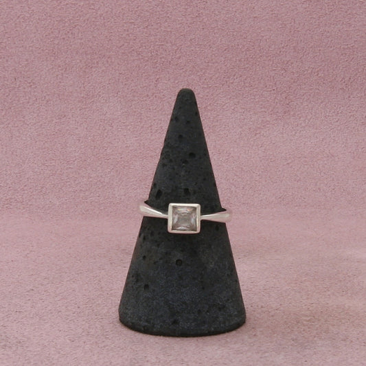 sterling silver dainty cz stack ring size 7