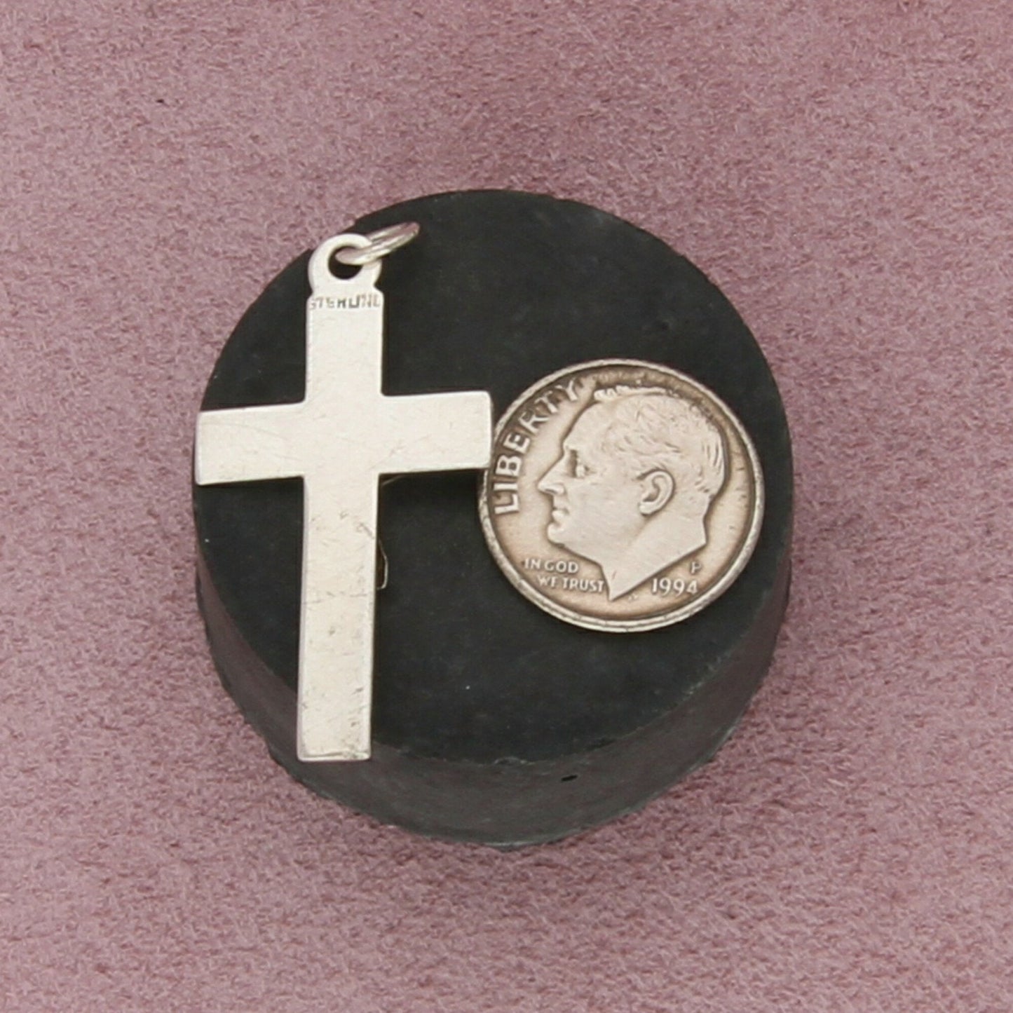 sterling silver vintage crucifix cross pendant