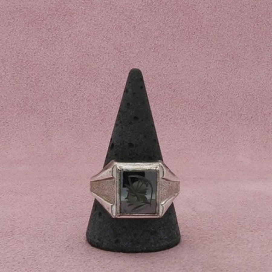 Sterling Silver Men's Vintage Intaglio Trojan Warrior Ring Size 12.5