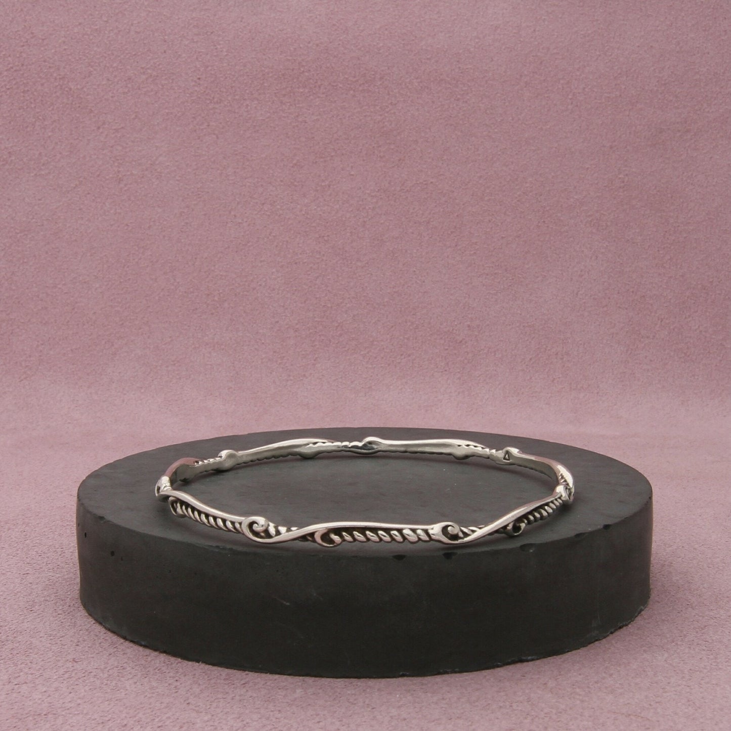 carolyn pollack sterling silver rope scroll stack bangle bracelet size 7.75in