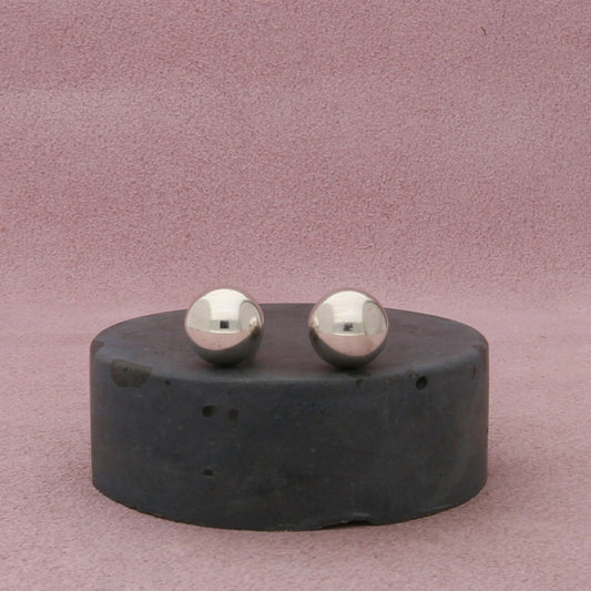 sterling silver 10mm classic ball bead stud earrings