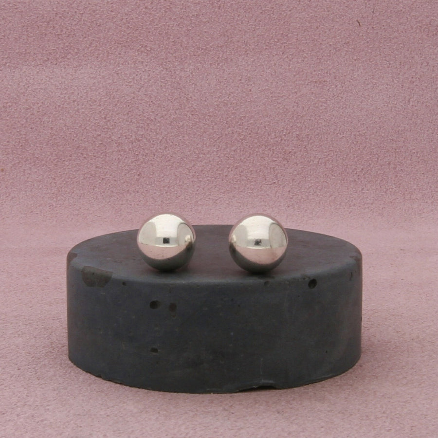 sterling silver 10mm classic ball bead stud earrings