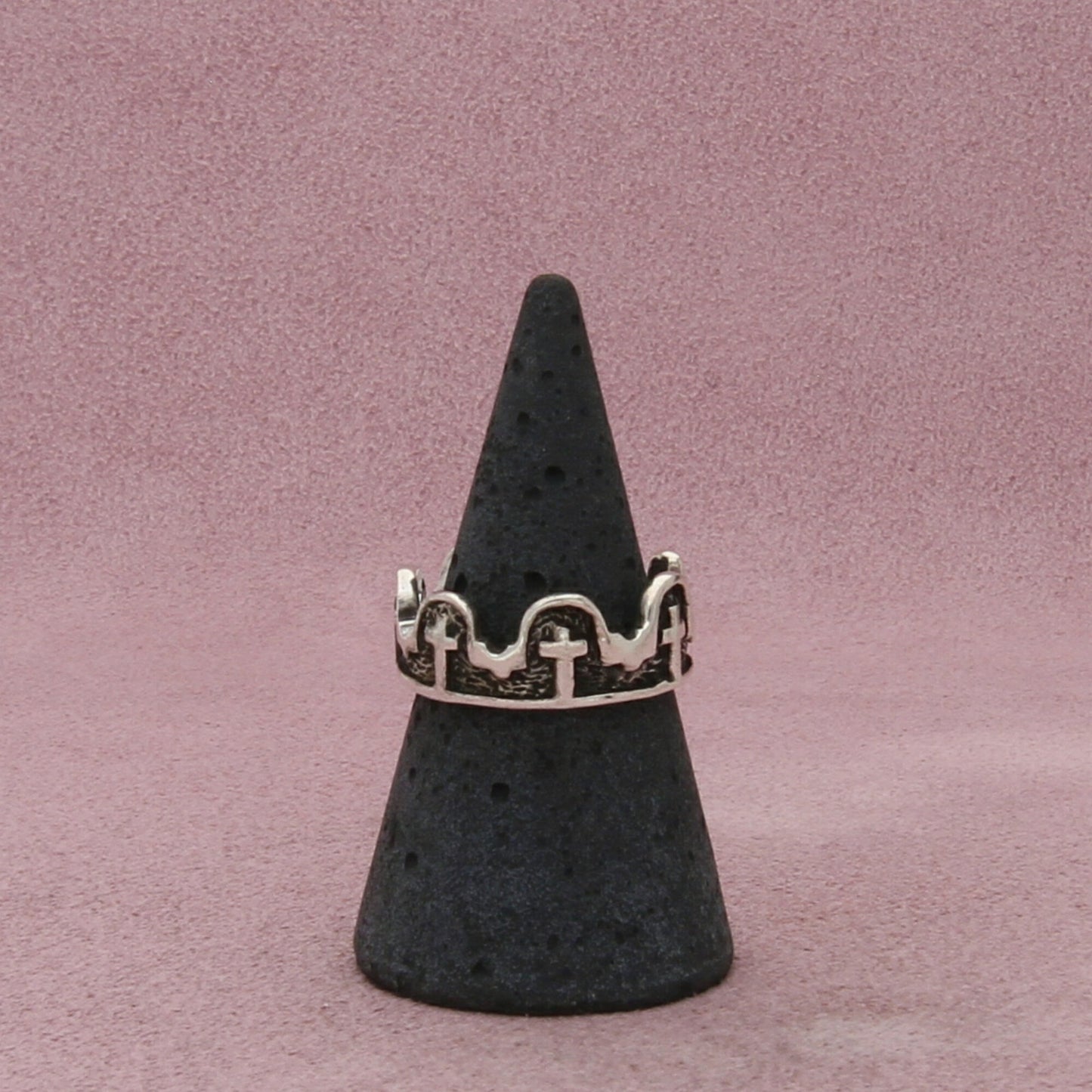sterling silver vintage crosses band ring size 7