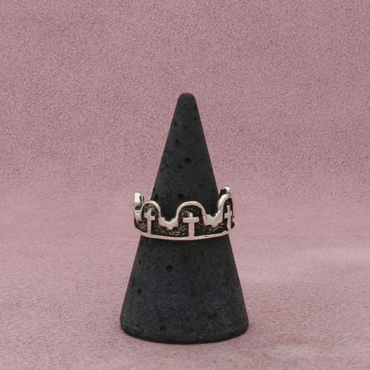 sterling silver vintage crosses band ring size 7