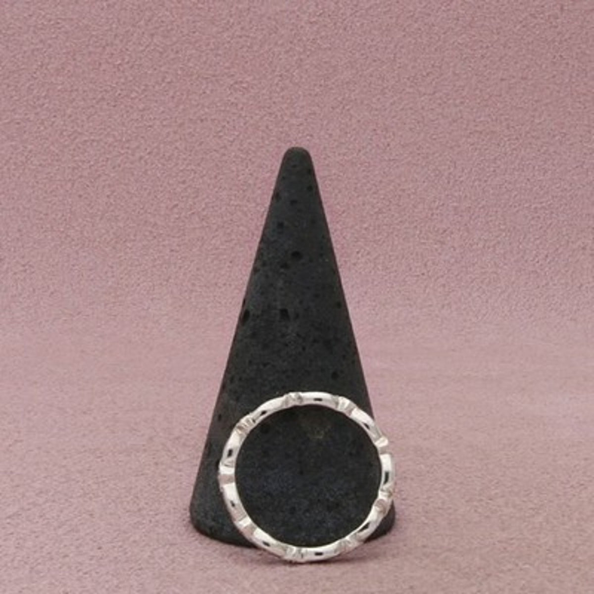 Sterling Silver Diamond Scalloped Geometric Pattern Ring Size 7