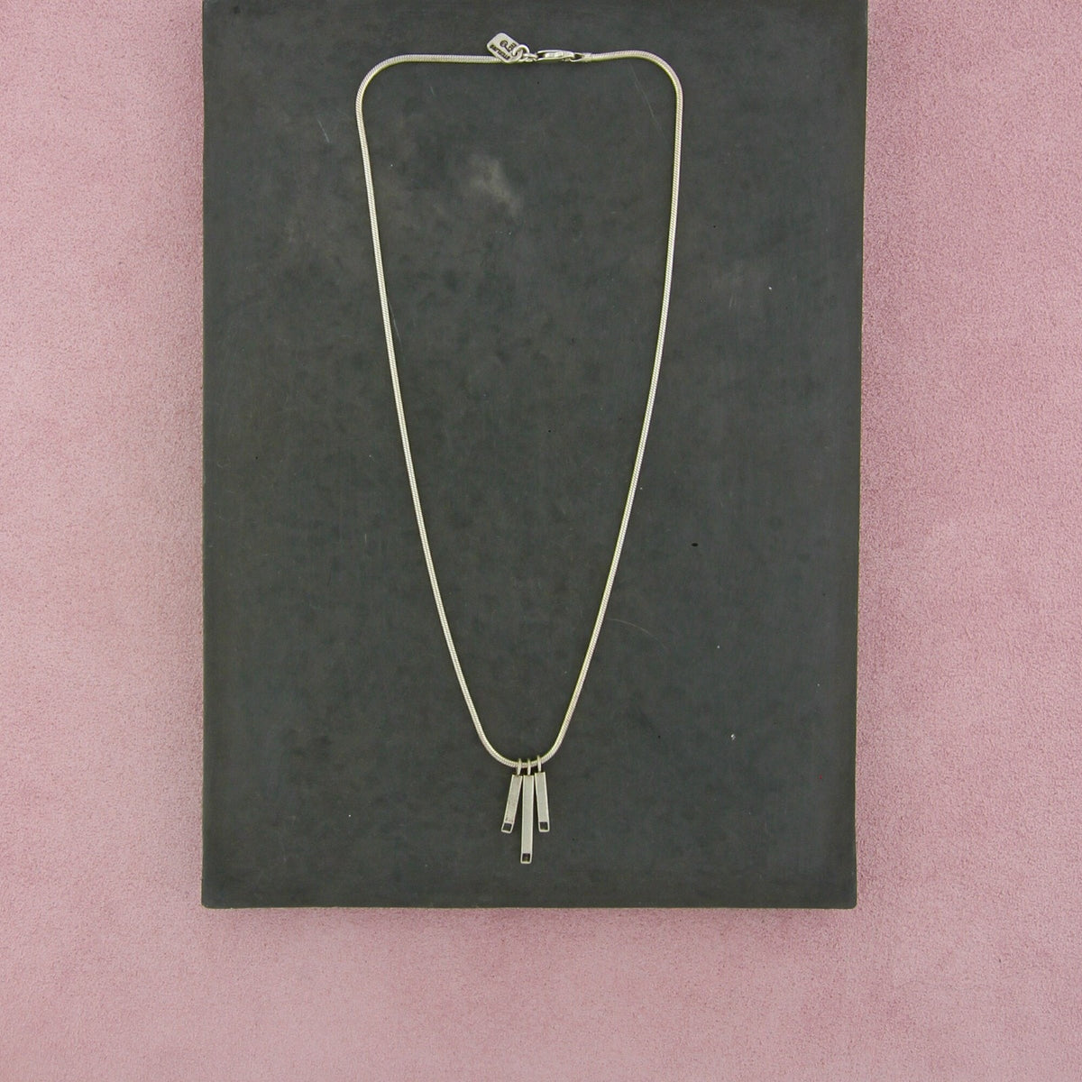 sterling silver vintage bar drop necklace size 16in