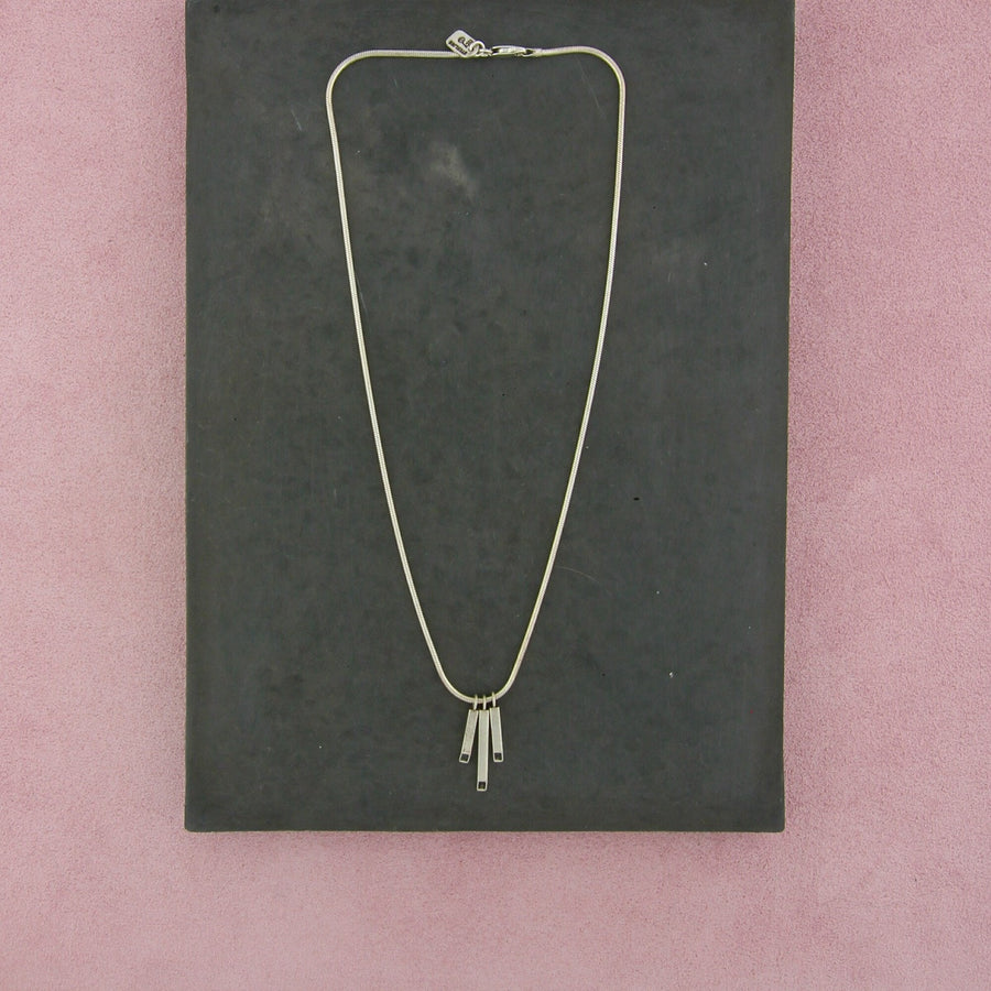 sterling silver vintage bar drop necklace size 16in