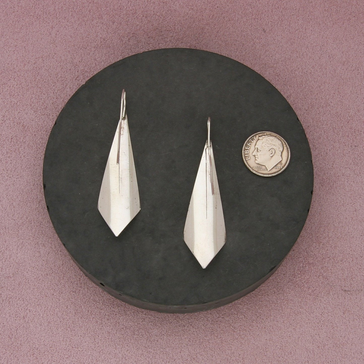 sterling silver vintage modernist french-hook earrings