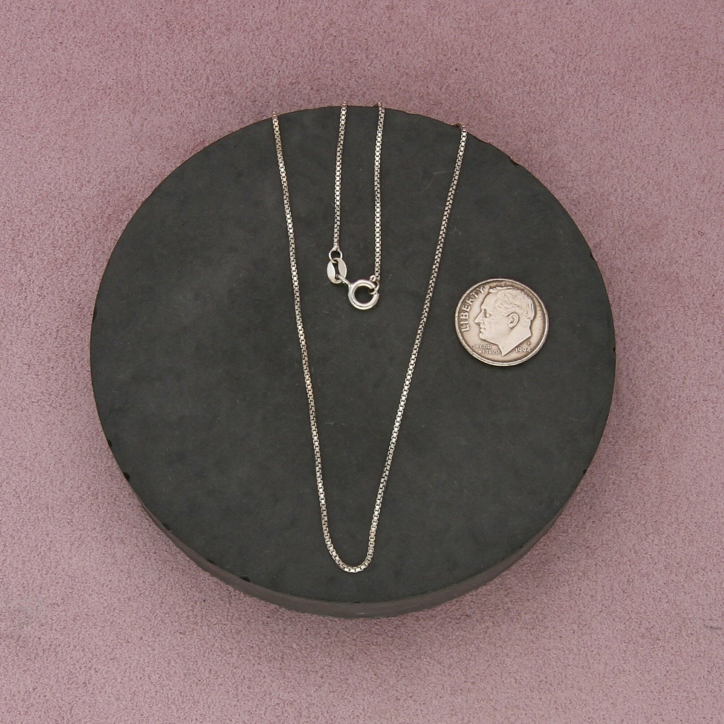 sterling silver italy 1mm box chain necklace size 16in