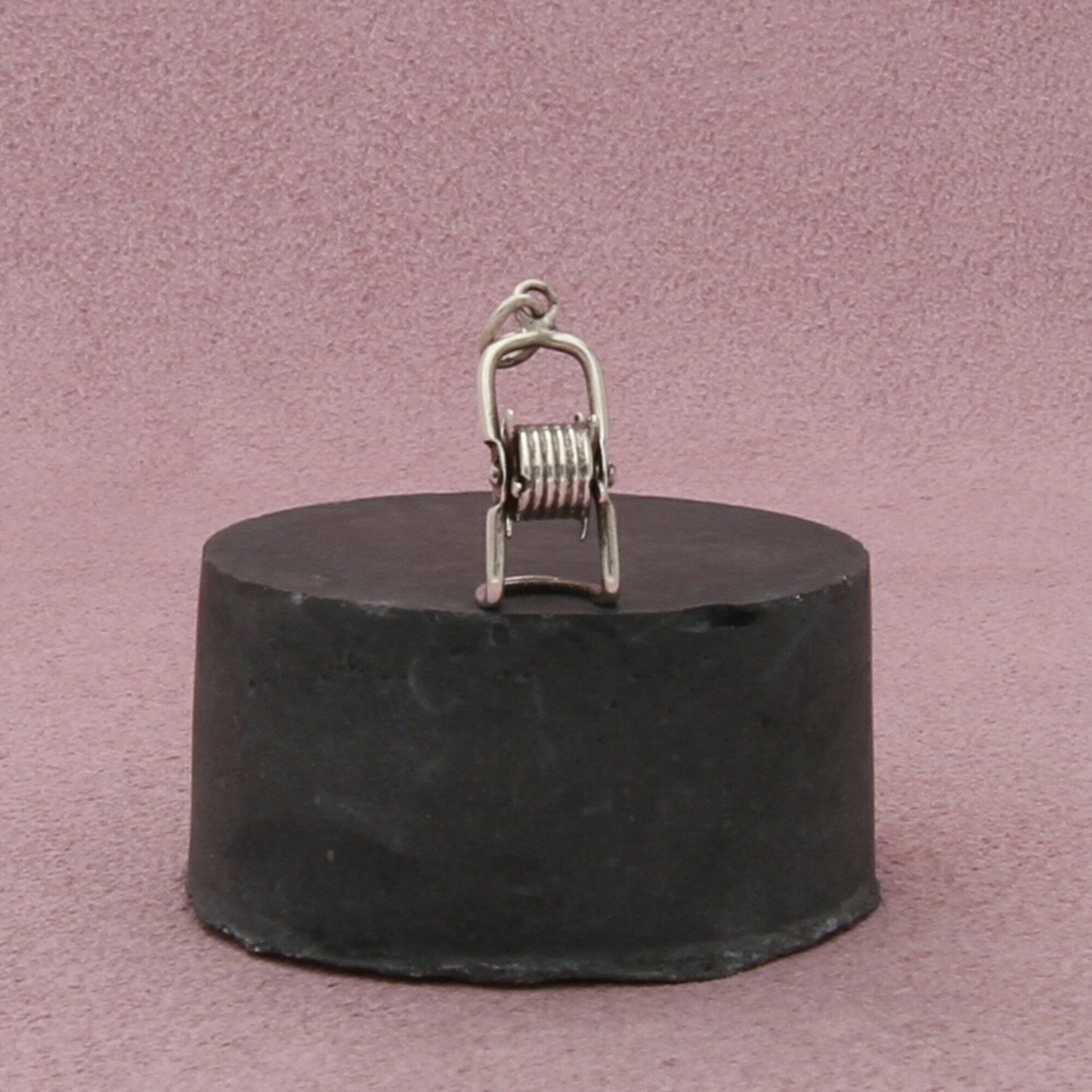 sterling silver vintage lawn hose reel mechanical charm pendant
