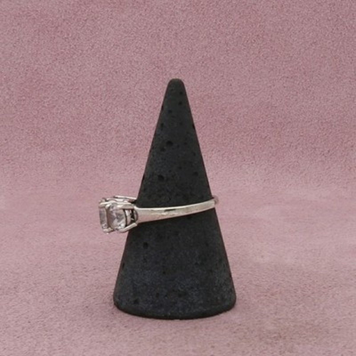 Sterling Silver Round-Cut Cz Trio Ring Size 8