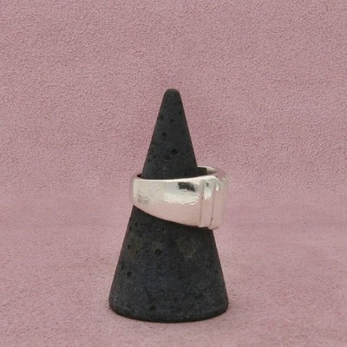 Mexico Sterling Silver Vintage Wide Fluted Band Ring Size 7.25