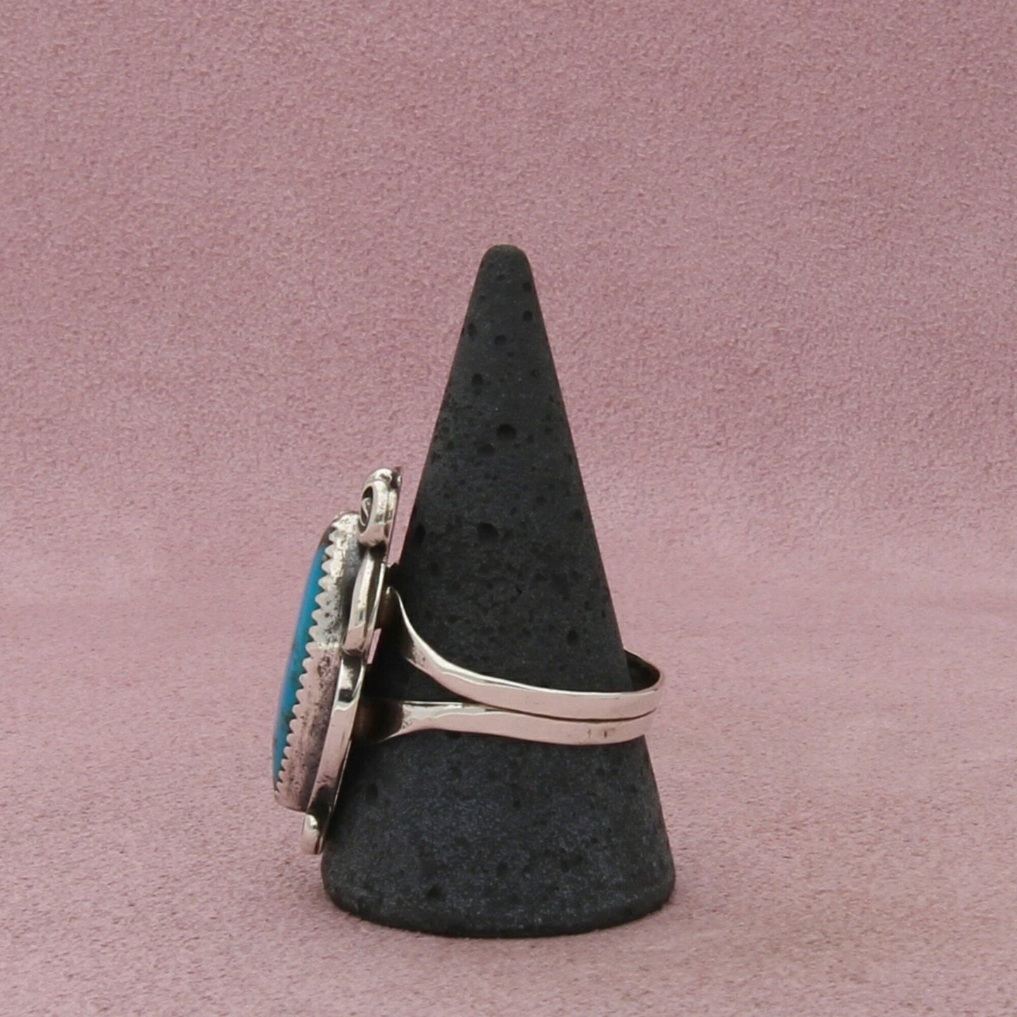 navajo sterling silver vintage turquoise feather ring size 12