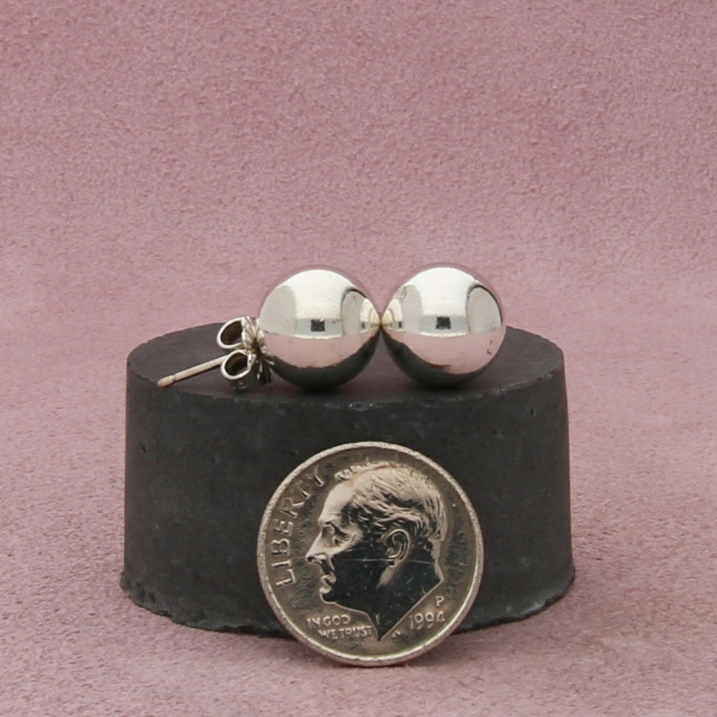 tiffany & co sterling silver hardwear 10mm bead stud earrings