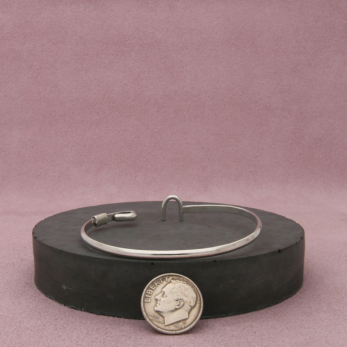 sterling silver coastal hook bangle bracelet size 6.25in