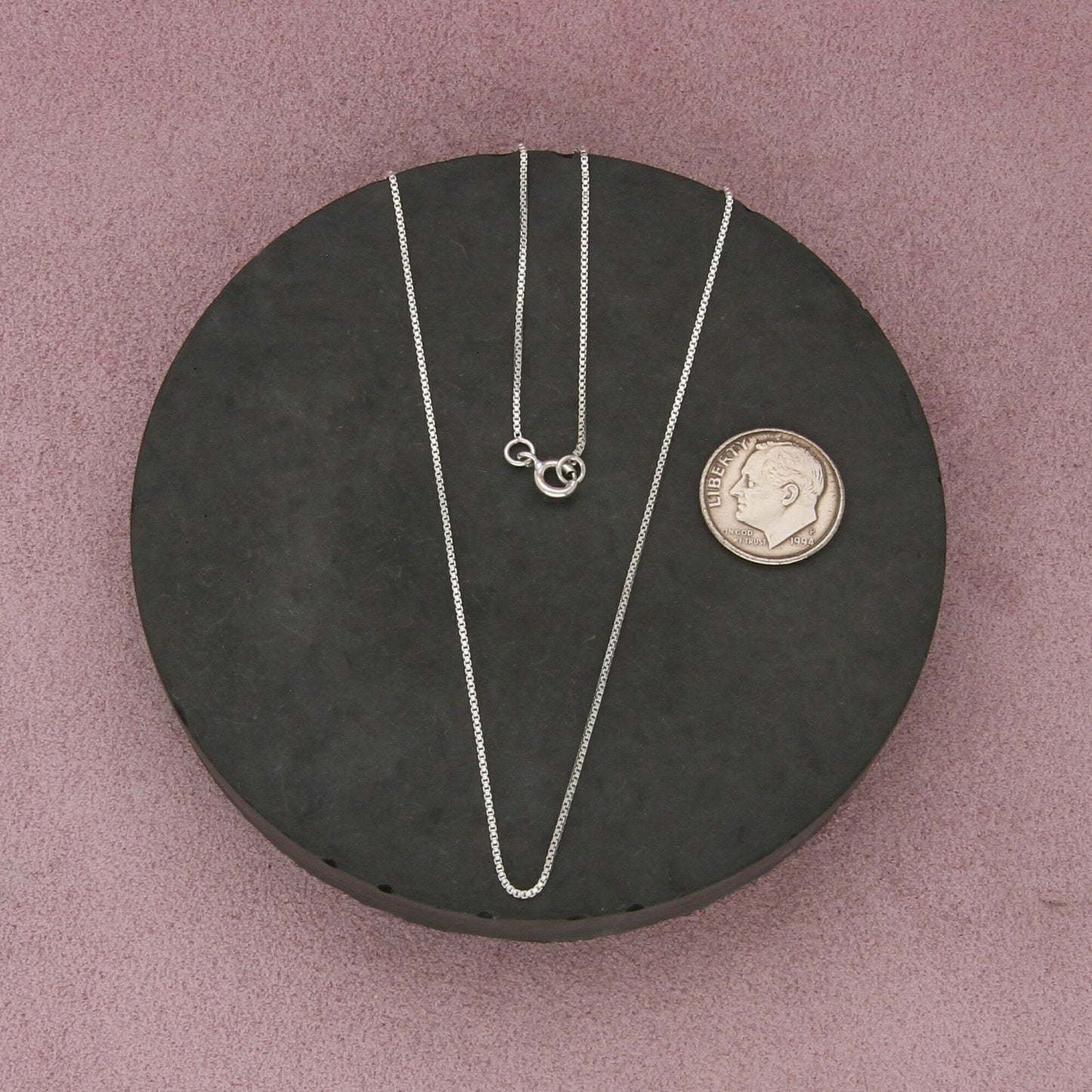 sterling silver 1mm box chain necklace size 19in