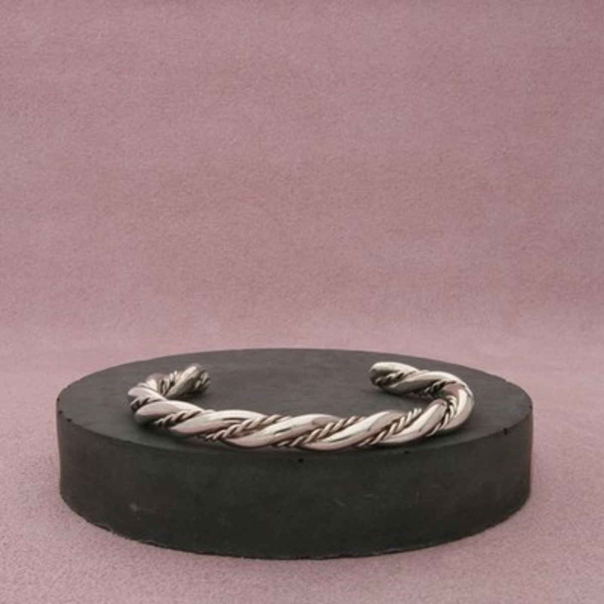 Navajo Sterling Silver Vintage Braided Twisted Wire Cuff Bracelet Size 6in