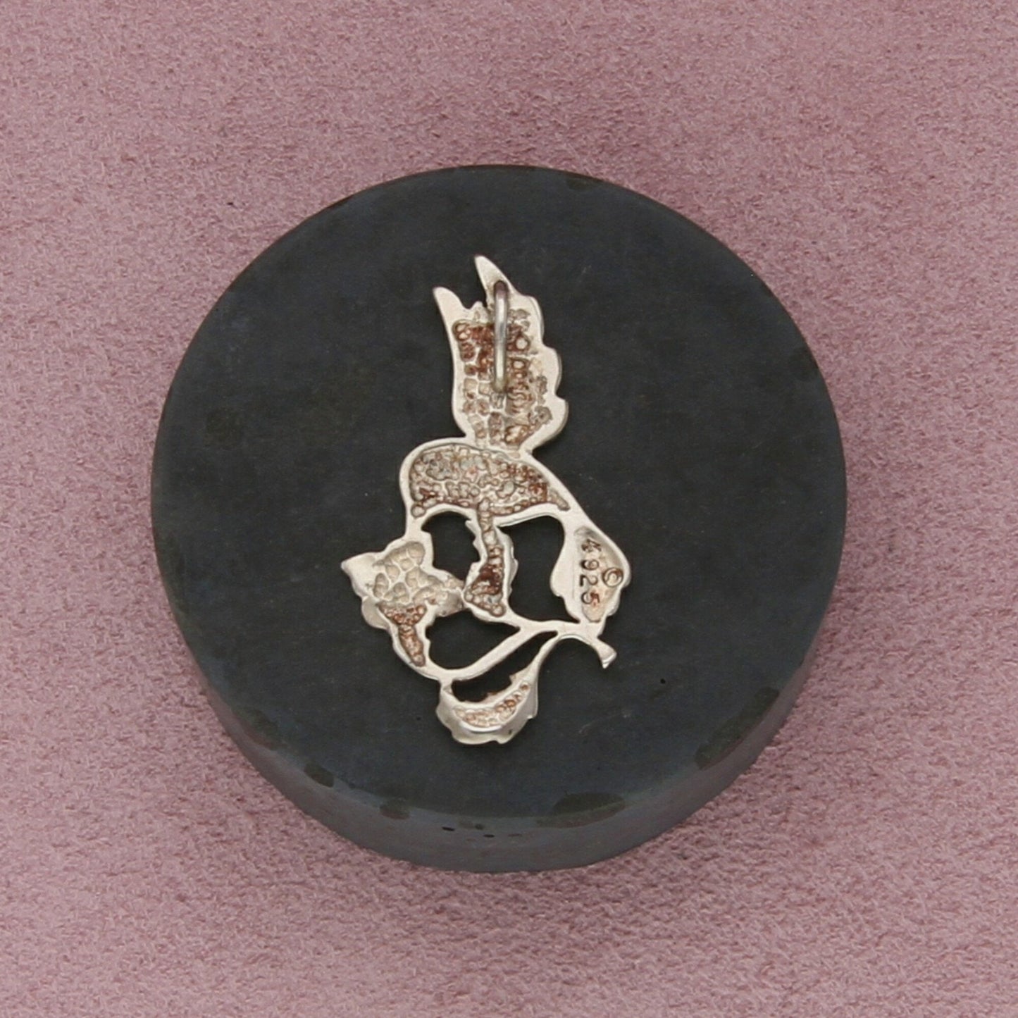 sterling silver vintage hummingbird and flower pendant