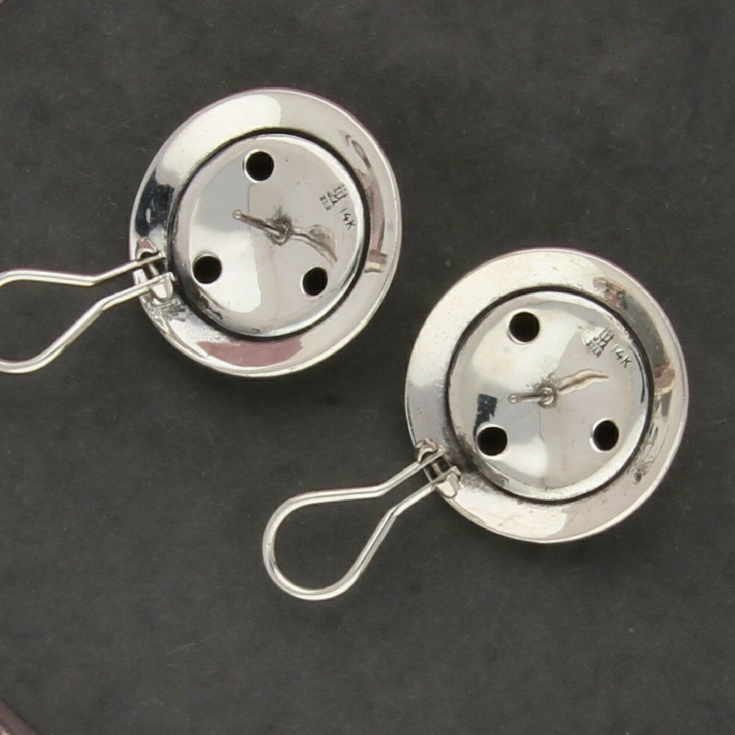 james avery sterling silver & 14k gold dome ribbon omega-back earrings