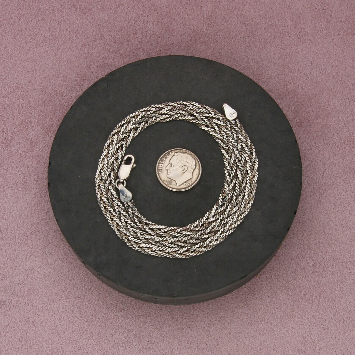 sterling silver italy 4mm woven serpentine chain necklace size 18in