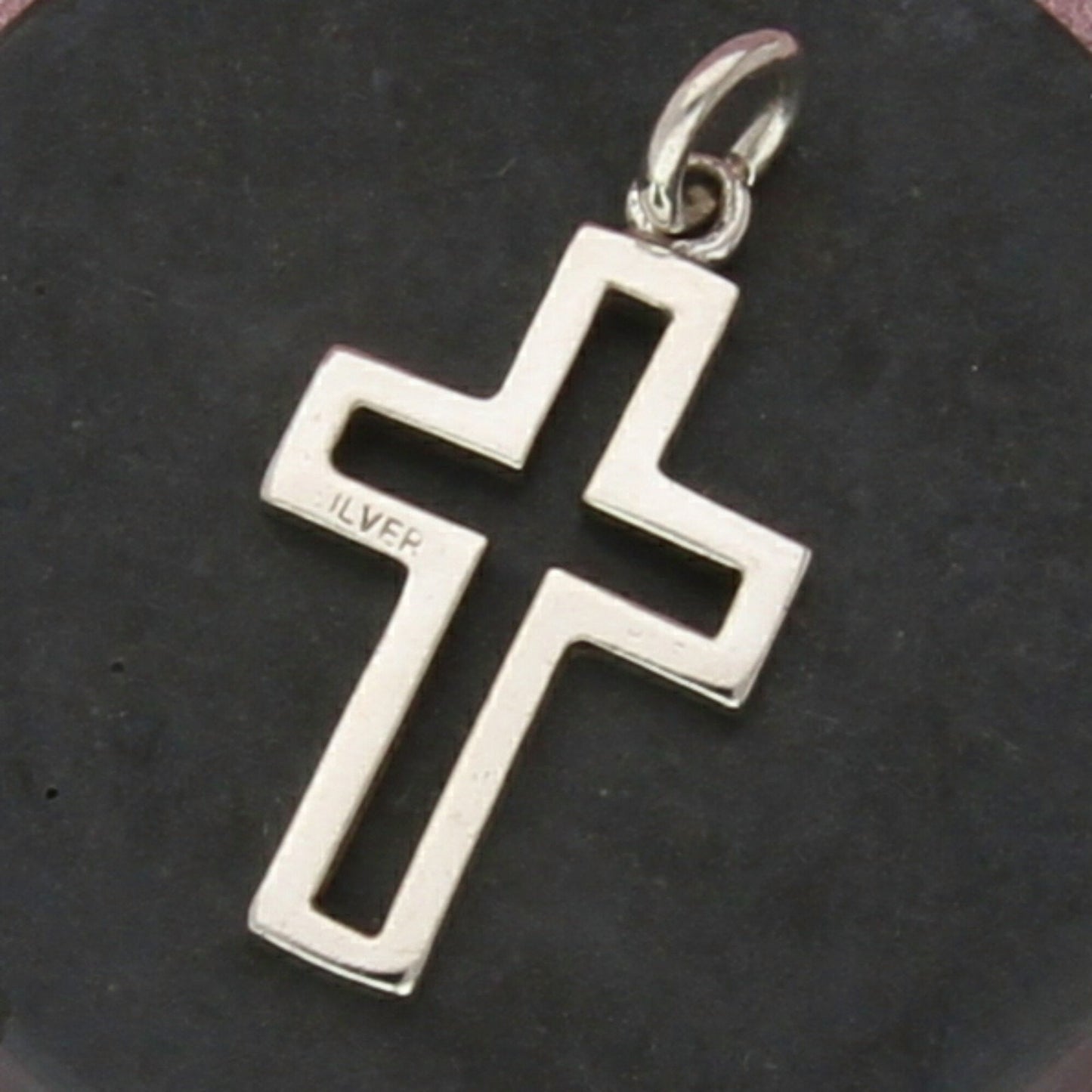 sterling silver vintage open cross pendant