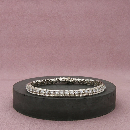 ross simons sterling silver round-cut cz tennis bracelet size 7in
