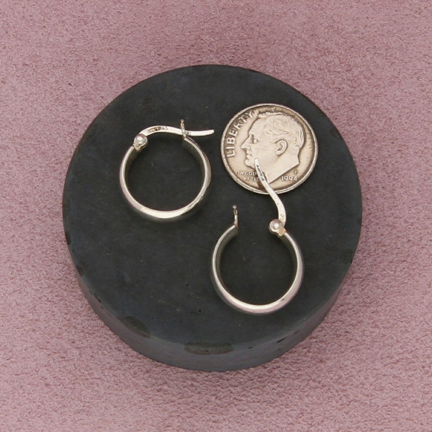 sterling silver smooth huggie hoop earrings