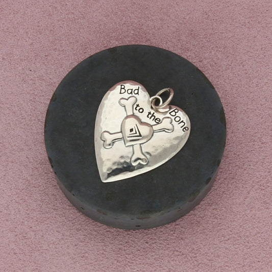 silpada sterling silver bad to the bone heart dog tag s2125 pendant