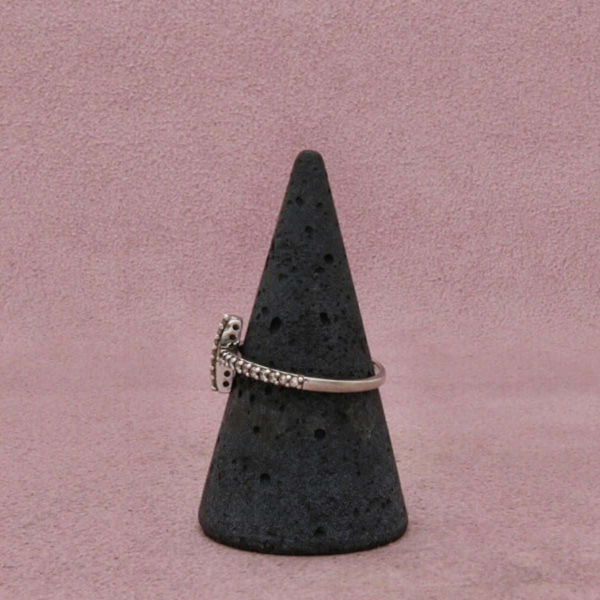 Sterling Silver Cz Cross Stack Sideways Cross Stone-Set Delicate Band Ring 8