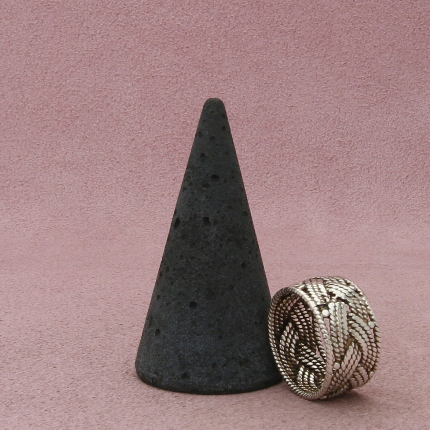 sterling silver vintage 10mm braided band ring size 6