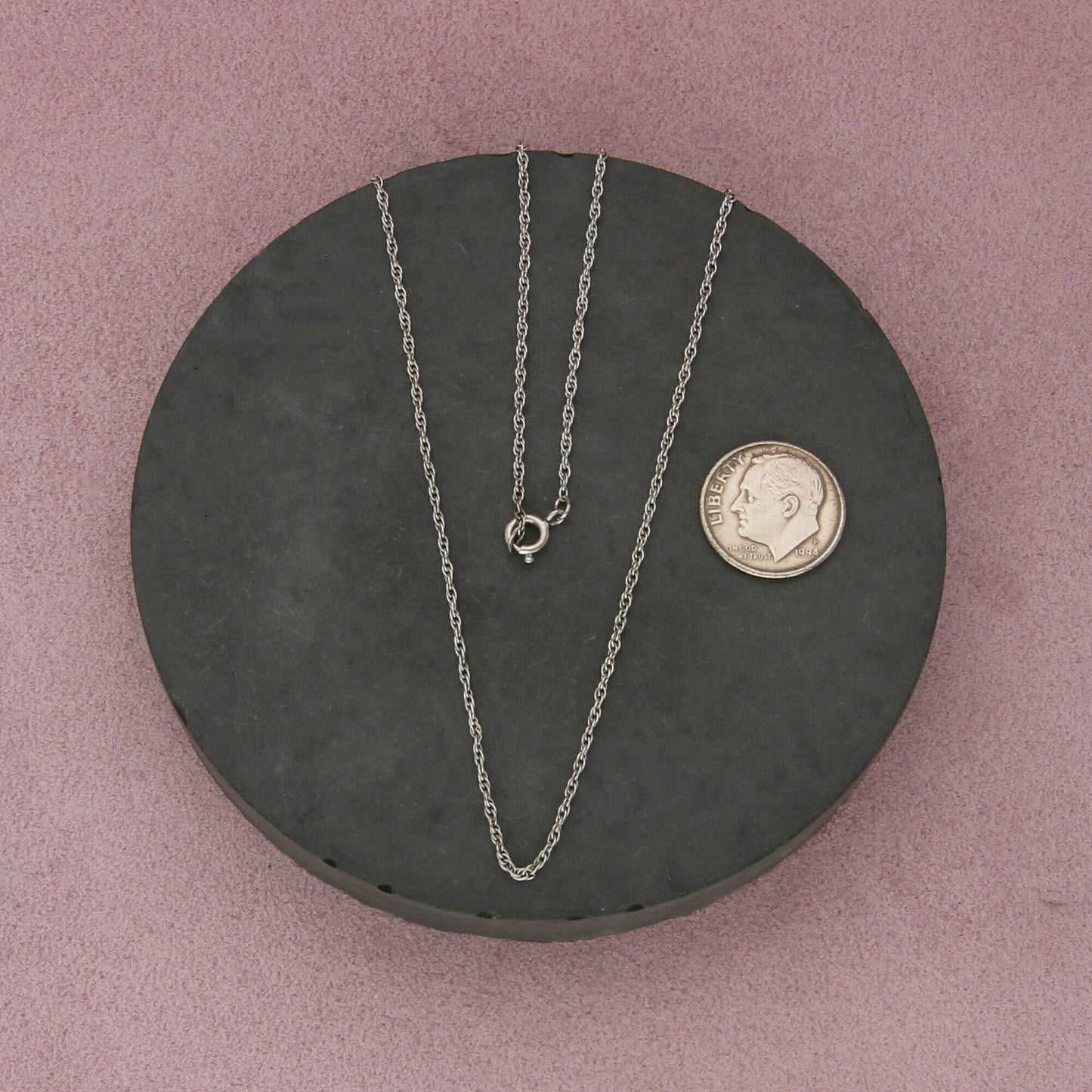 sterling silver 1mm prince of wales chain necklace size 24.5in