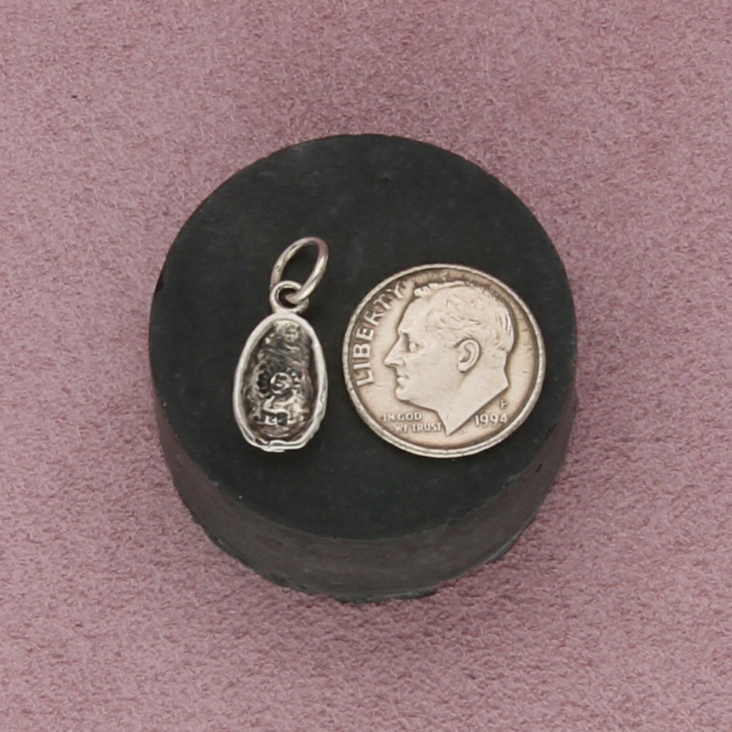 sterling silver scroll easter egg charm pendant