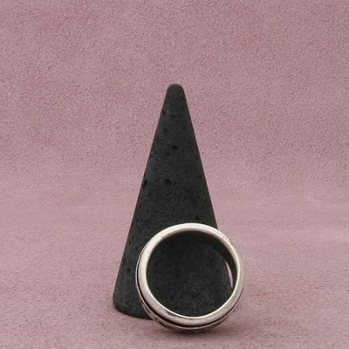 Sterling Silver Vintage Footprints Spinner Band Ring Size 7.5