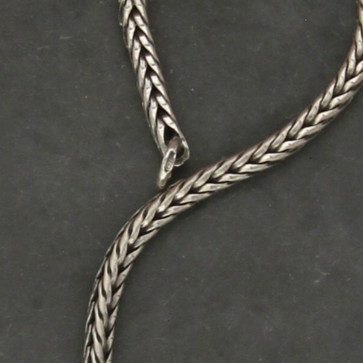 trollbeads sterling silver signature foxtail charm chain bracelet size 7in