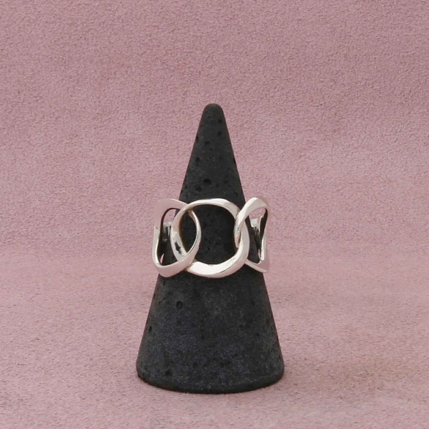 sterling silver linked circles ring size 7