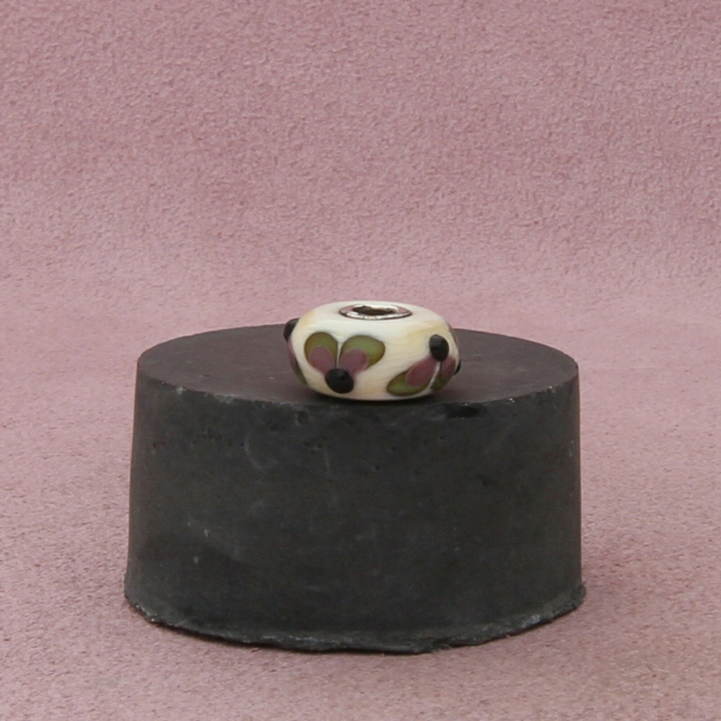 trollbeads sterling silver fireflies floral murano glass bead charm