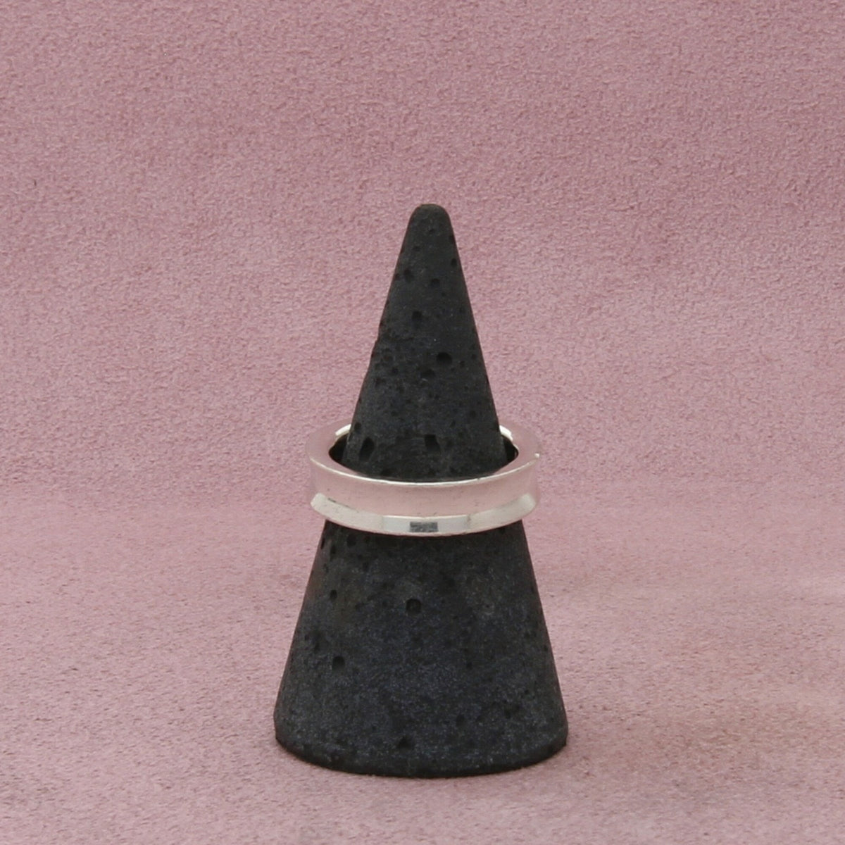 sterling silver vintage british concave stack band ring size 6