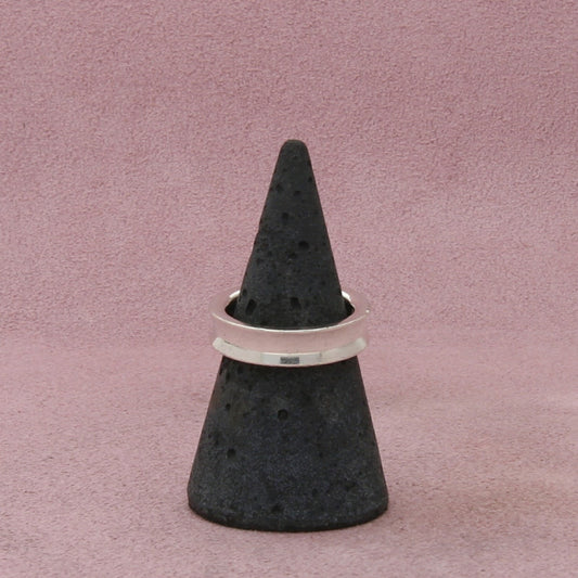 sterling silver vintage british concave stack band ring size 6