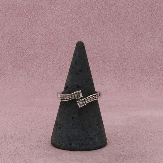 chuck clemency sterling silver diamond accent ring size 7