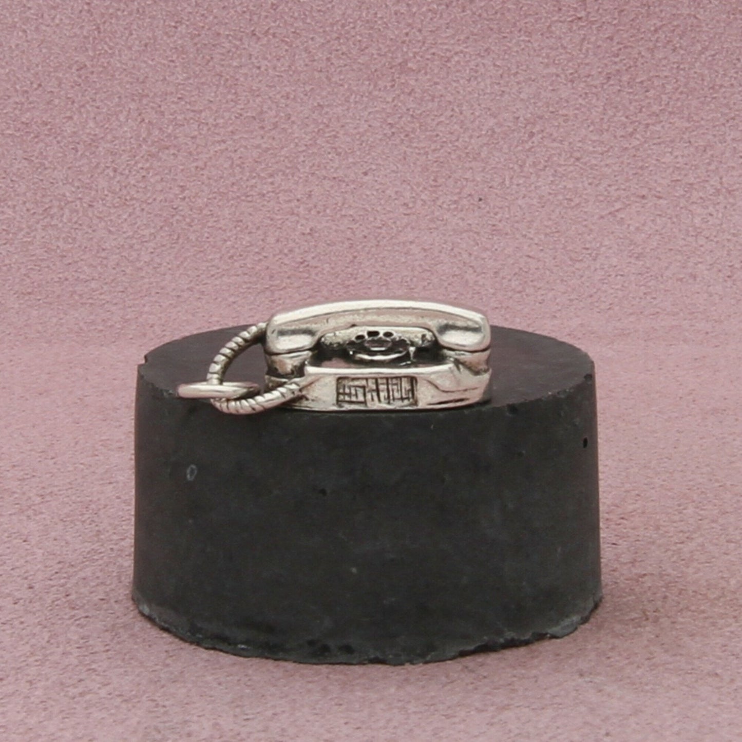 sterling silver vintage 3d rotary telephone charm pendant
